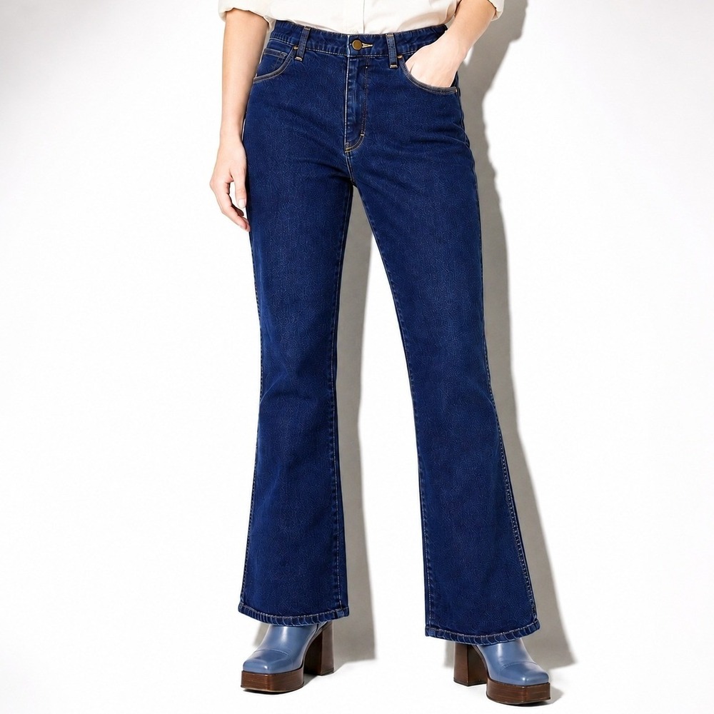 80s Vintage Rustler Denim Jeans Womens 12 Dark Wash High Rise Stretch USA Made